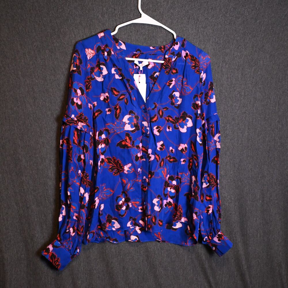 NEW Parker Women's S Silk Blend Floral Blouse Top Cotttagecore Artsy FlowyNWT